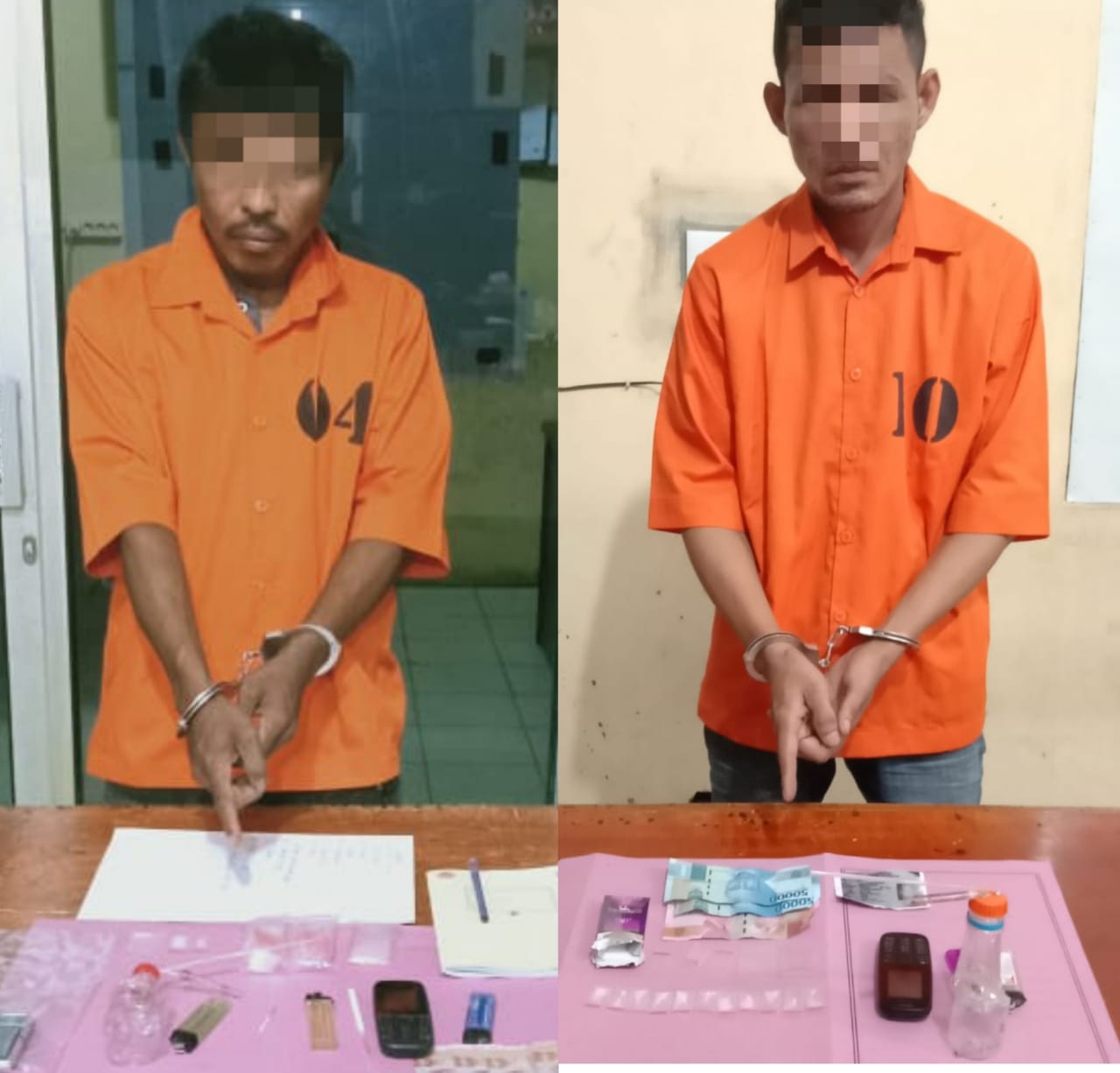 Unit Reskrim Polsek Tapung Tangkap 2 Pelaku Narkoba, BB 14 Paket Shabu Siap Edar !